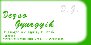 dezso gyurgyik business card